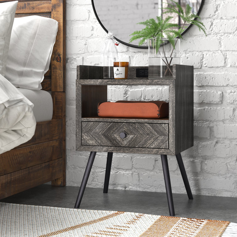 Distressed deals grey nightstand